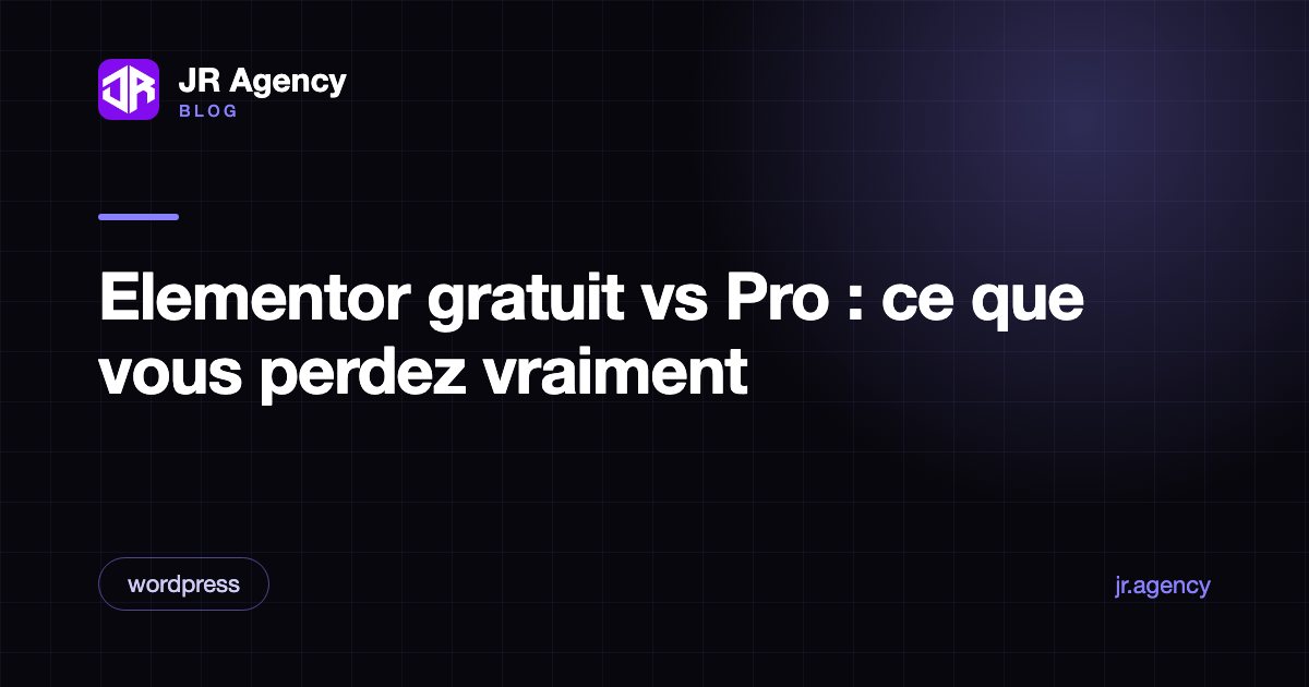 Écran partagé entre la version gratuite et la version Pro d'Elementor sur un site WordPress